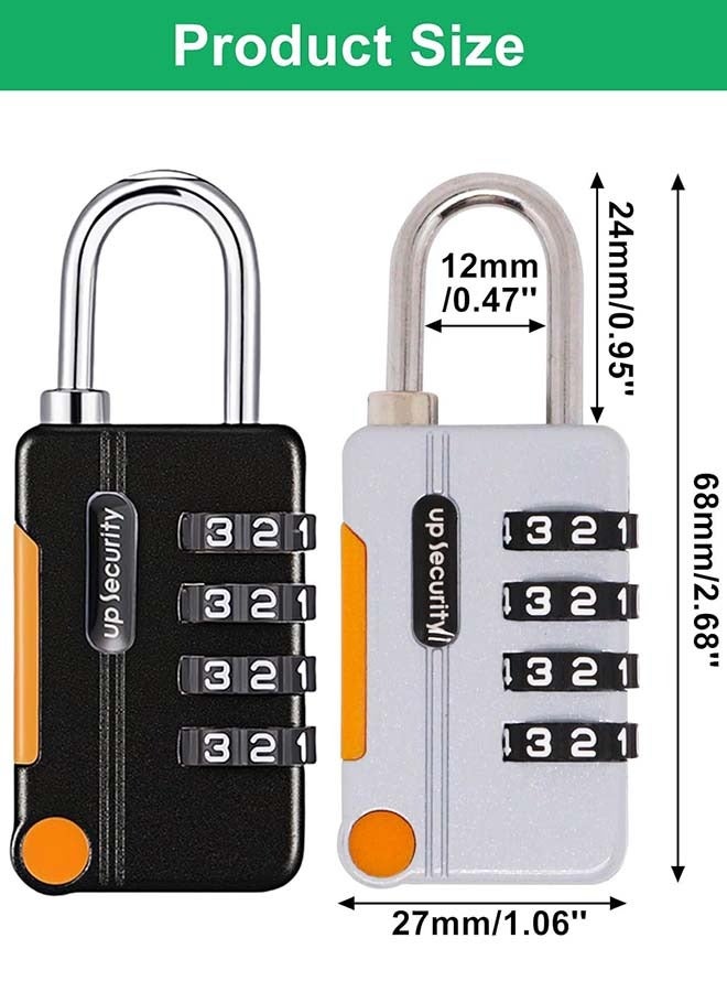YIM-VIBEHAUS 2 Pieces Combination Padlock, Waterproof Luggage Lock for School Gym Locker, Gate, Shed, Resettable 4 Digit Code Security Combination Lock for Travel Suitcase Luggage - Image 5