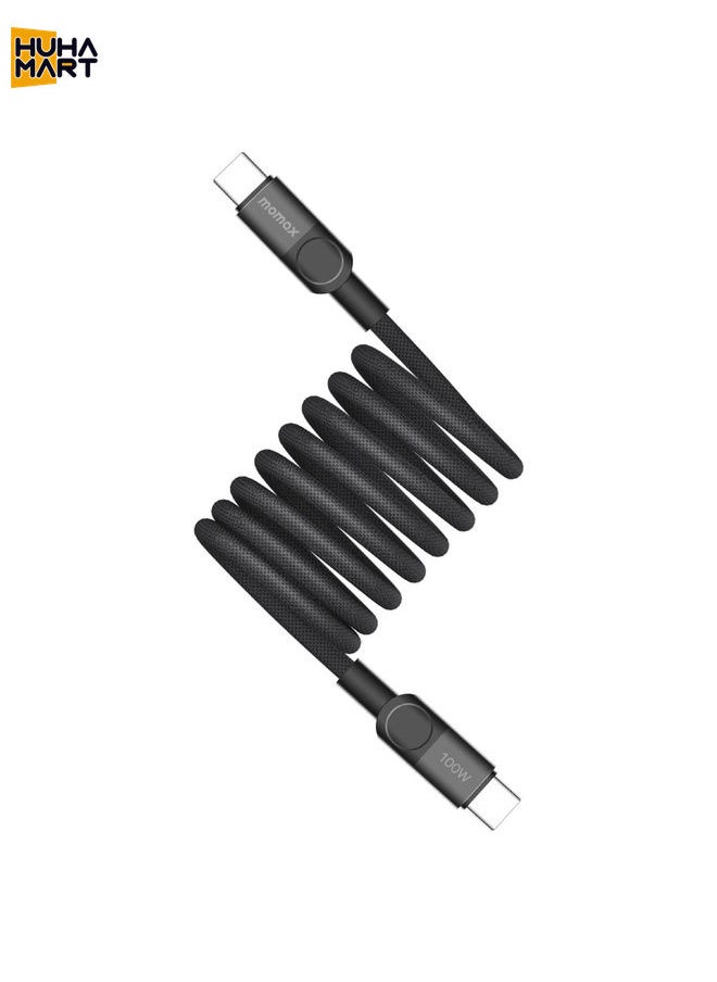 HuHa Mart Momax Mag.Link Magnetic 100W USB-C / Type-C to USB-C / Type-C Data Cable, Length:2m(Black)  - Image 1