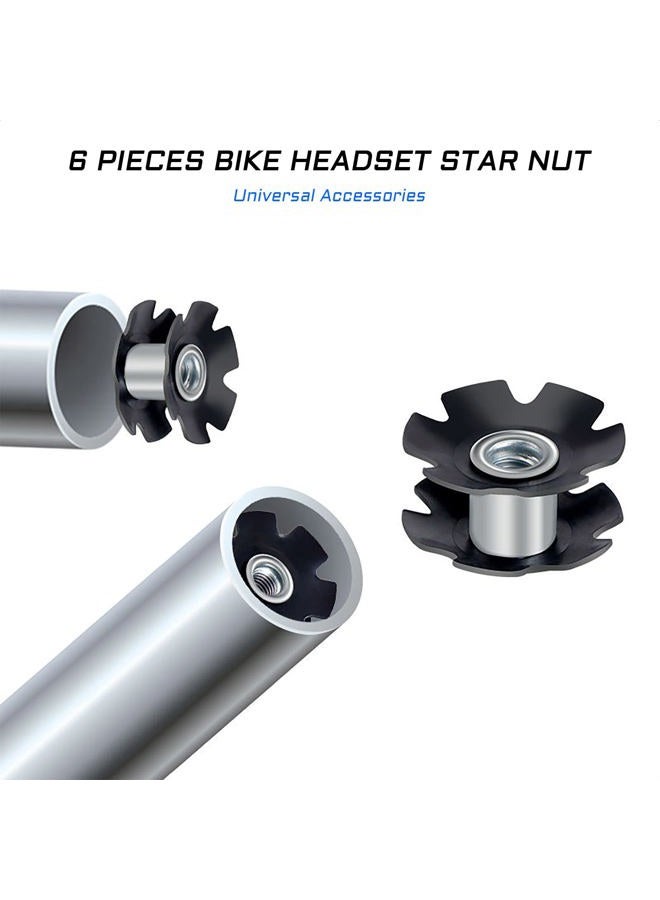 KIEVODE 6 PCS Bike Headset Star Nut - Universal Accessories for Forks 1-1/8 Inch 28.6mm for Mountain Bicycle Road Bicycle MTB - Image 2