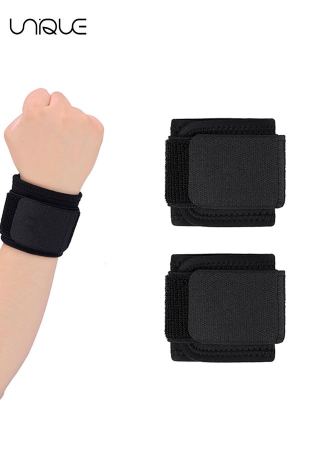 Unique 2 Pieces Wrist Brace Adjustable Wrist Support Wrist Straps for Fitness Weightlifting, Tendonitis, Carpal Tunnel Arthritis, Wrist Wraps Wrist Pain Relief Highly Elastic (Black) - Image 1