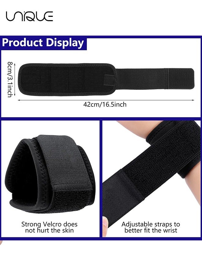 Unique 2 Pieces Wrist Brace Adjustable Wrist Support Wrist Straps for Fitness Weightlifting, Tendonitis, Carpal Tunnel Arthritis, Wrist Wraps Wrist Pain Relief Highly Elastic (Black) - Image 2