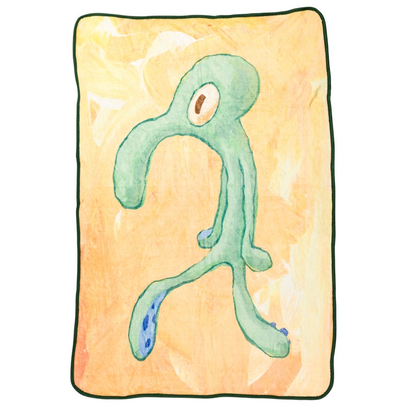 Silver Buffalo Spongebob Squarepants Squidward Artwork 45" x 60" Fleece Throw, Soft and Cozy Blanket, 180 GSM - Image 1