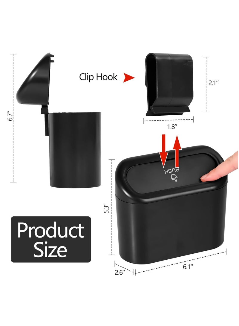 Generic Car Trash Can with Lid, Mini Auto Garbage Can with 30 Trash Bags, Leakproof Automotive Garbage Container Bin, Multipurpose Organizers and Storage for Car, Home, Office (Black)  - Image 2