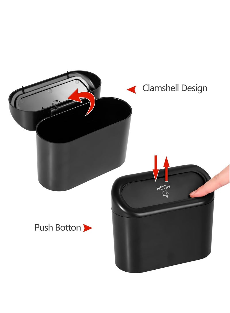 Generic Car Trash Can with Lid, Mini Auto Garbage Can with 30 Trash Bags, Leakproof Automotive Garbage Container Bin, Multipurpose Organizers and Storage for Car, Home, Office (Black)  - Image 3