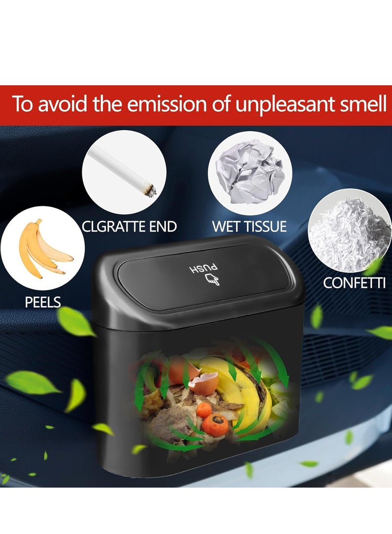 Generic Car Trash Can with Lid, Mini Auto Garbage Can with 30 Trash Bags, Leakproof Automotive Garbage Container Bin, Multipurpose Organizers and Storage for Car, Home, Office (Black)  - Image 4