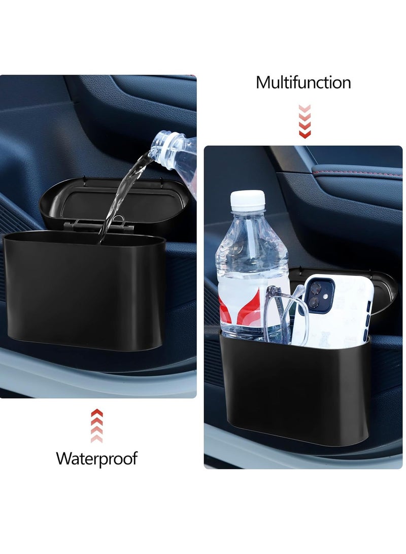 Generic Car Trash Can with Lid, Mini Auto Garbage Can with 30 Trash Bags, Leakproof Automotive Garbage Container Bin, Multipurpose Organizers and Storage for Car, Home, Office (Black)  - Image 5