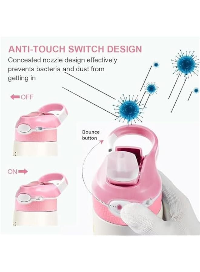 HOOKOR 400ML Children Thermos Water Bottle Kids Thermos Mug Baby Duck Billed Straw 316 Stainless Steel Vacuum Flasks Tumbler Thermo Cup, With bag (Pink) - Image 4