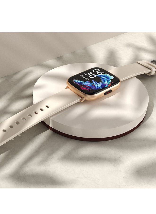 JOYFOCUS - Q9 pro GT2 Bluetooth Smartwatch HD Beige Gold - Image 1