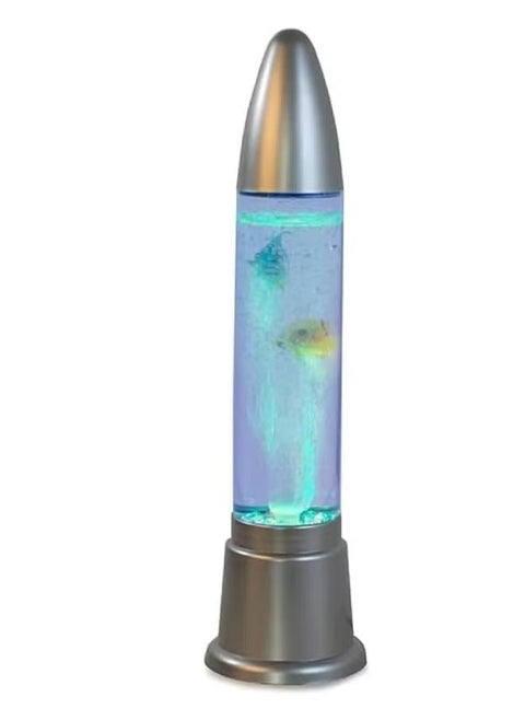 Magma Lamp Light Glass Aqua Bubble Tube Fish Lamp Rocket Shaped Colour Changing Led Artificial Aquarium With Colourful Fish Lamp