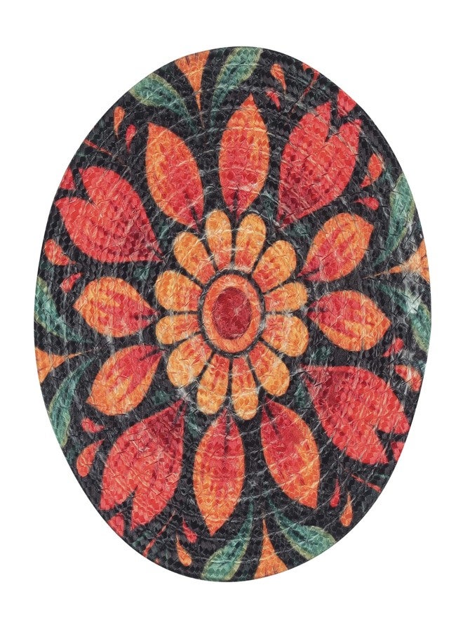 INUS Reversible Cotton Coasters 7" Round Washable & Water-Absorbent Tea Coaster Set of 4 for Dining Table, Cups & Hot Pots - Premium Finish, Diwali Gift, Durable Table Decor Accessories (Abstract) - Image 1