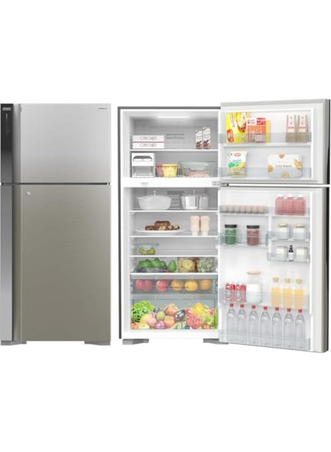 Hitachi Top Mount Refrigerator 760L Gross / 550L Net, Double Door, Dual Fan Cooling, Inverter Compressor, Touch Screen Control, Silver – RV760PUK7K4BSL RV760PUK7K4BSL silver - Image 3