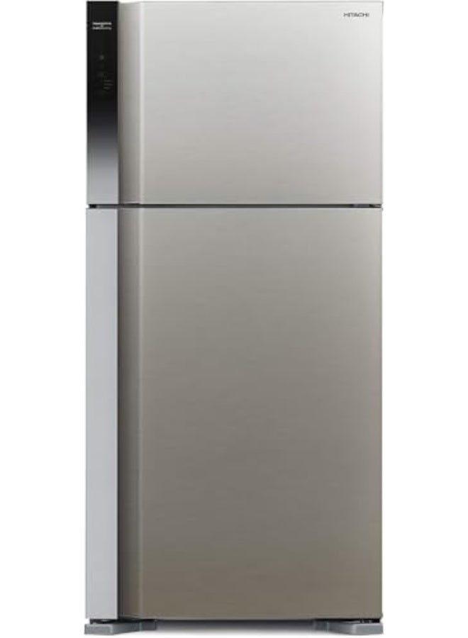 Hitachi Top Mount Refrigerator 760L Gross / 550L Net, Double Door, Dual Fan Cooling, Inverter Compressor, Touch Screen Control, Silver – RV760PUK7K4BSL RV760PUK7K4BSL silver - Image 1