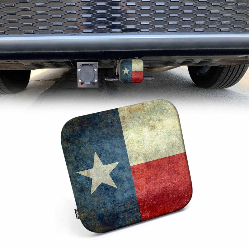 Beabes Texas Flag Trailer Hitch Tube Cover Plug Cap  Grunge The Lone Star American Texas Flag Lightweight Hitch Covers Protector Tow Hitch Cover Plug Cap Receiver Hitch Accessories 2 Inch - Image 1