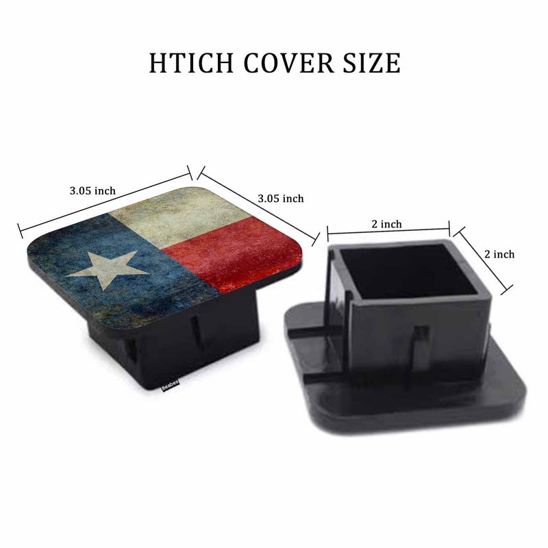 Beabes Texas Flag Trailer Hitch Tube Cover Plug Cap  Grunge The Lone Star American Texas Flag Lightweight Hitch Covers Protector Tow Hitch Cover Plug Cap Receiver Hitch Accessories 2 Inch - Image 2