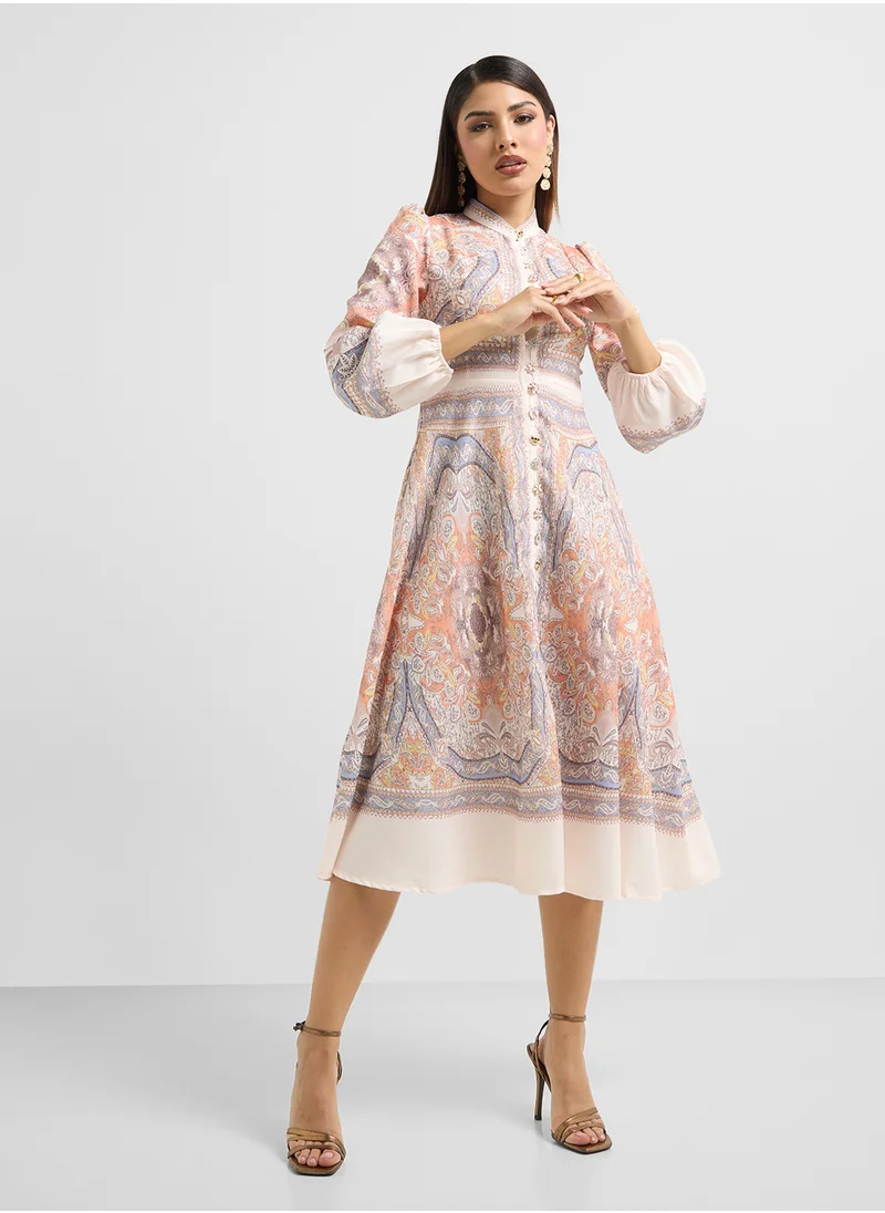 Khizana Abstract Print Dress