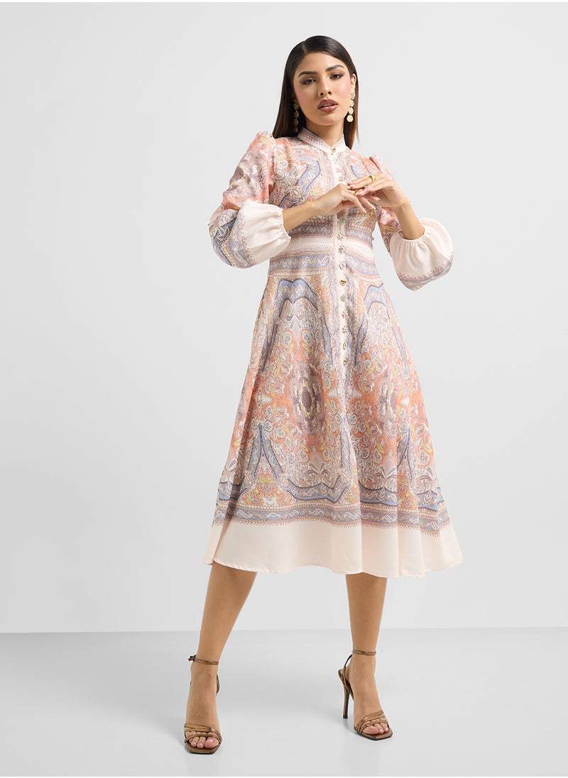 Khizana - Abstract Print Dress - Image 1