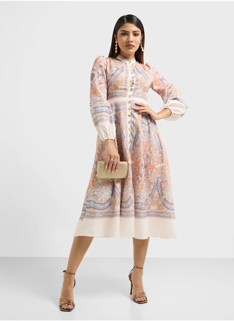Khizana Abstract Print Dress