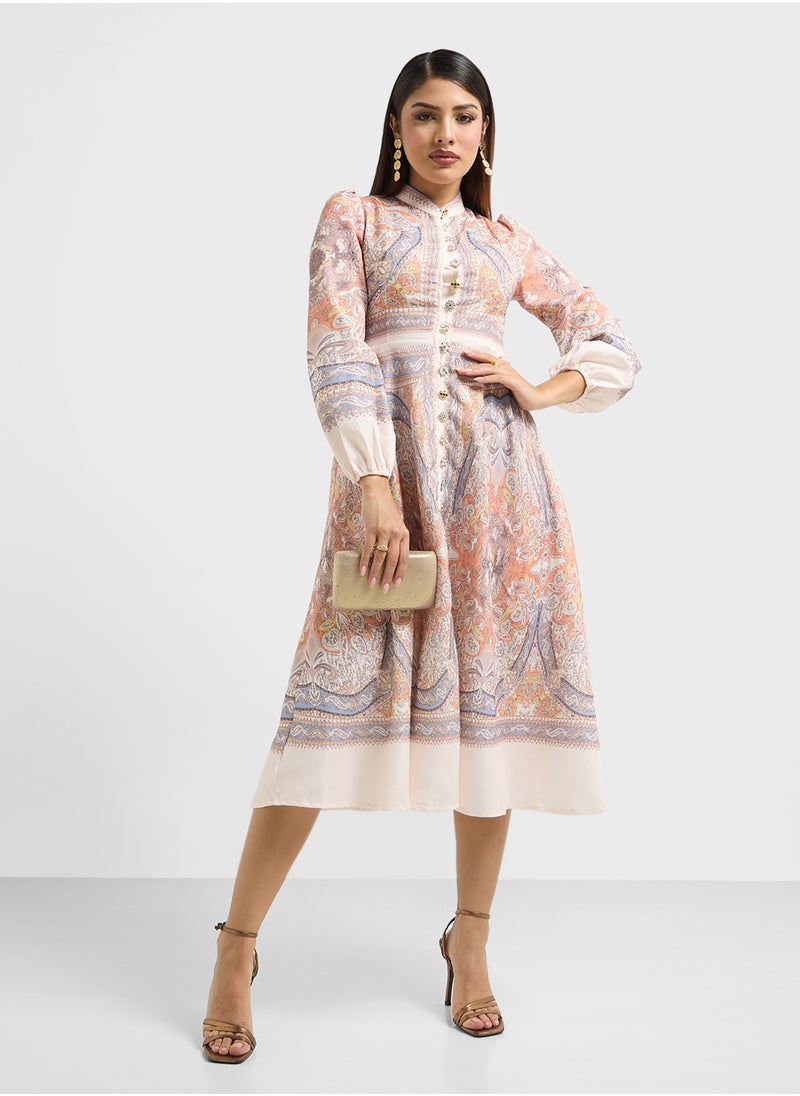 Khizana - Abstract Print Dress - Image 1