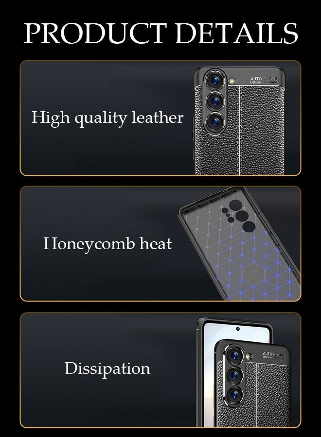 DUNISO Samsung Galaxy S24 Ultra Phone Case Full Body Protective Phone Cover Anti-fall Anti-fingerprint Leather Phone Case for Samsung Galaxy S24 Ultra 5G Phone Case - Image 2