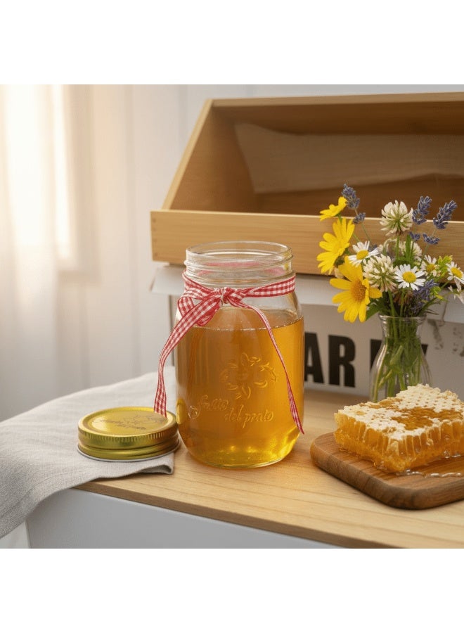 Nautilus Glass Storage Jar 500Ml with Metal Lid, Clear and Gold - Image 1