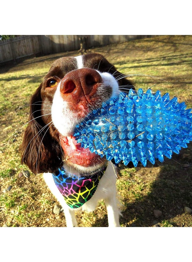 Spiky Squeaker Football Dog Toy - Large, Cleans Teeth And Promotes Good Dental And Gum Health For Your Pet, Colors May Vary - Image 1