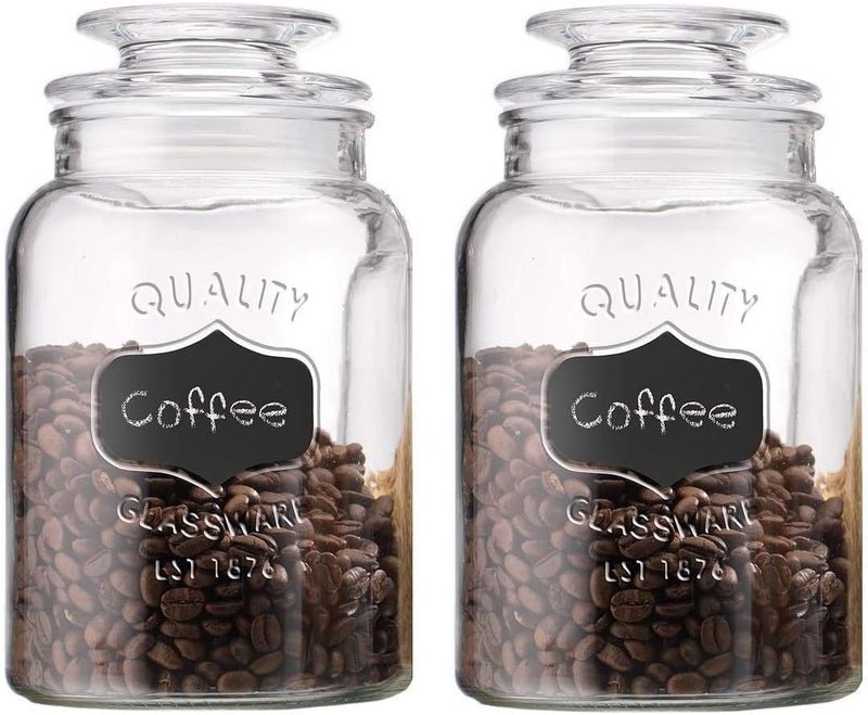 WHISKET 1500 ML Glass Canister Kitchen Jar Cookies, Candy, Coffee, Flour, Sugar, Rice, Pasta, Cereal & More (1) - Image 2