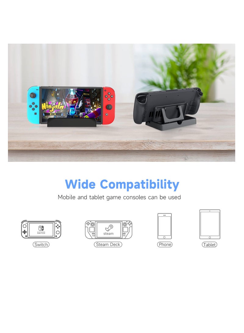 SOLARAE Stand Base for Valve Steam Deck, 3 Angle Level Adjustable Holder Stand, Portable Foldable Non-Slip Bracket for Steam Deck Accessories / Switch / Switch Lite / Switch OLED / Tablets and Smartphones - Image 3