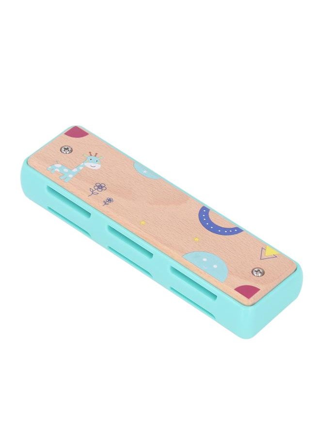 Thoraya Kids 16 Hole Wooden Harmonica Music Education Harmonicas Musical Instrument for Beginners Blue  - Image 2