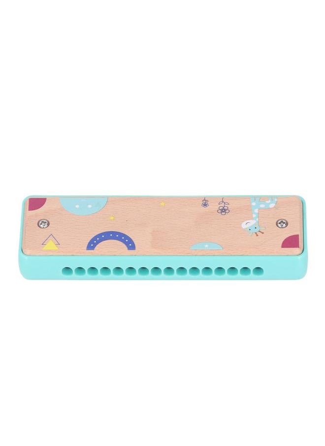 Thoraya Kids 16 Hole Wooden Harmonica Music Education Harmonicas Musical Instrument for Beginners Blue  - Image 5