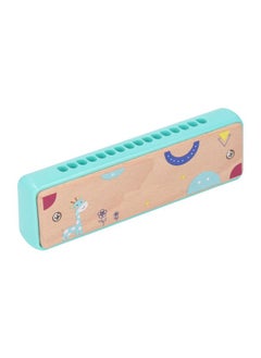 Thoraya Kids 16 Hole Wooden Harmonica Music Education Harmonicas Musical Instrument for Beginners Blue  - Image 1