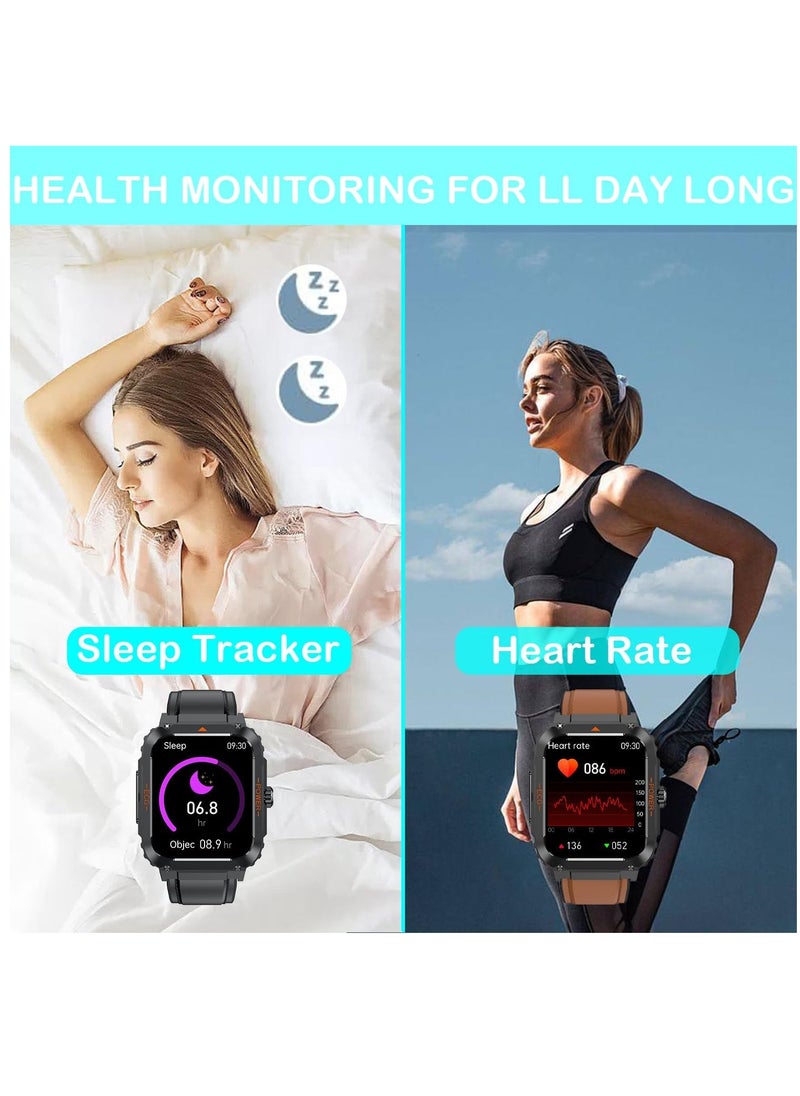AROAQ - Blood Sugar Monitor Smart Watch: Blood Glucose ECG HRV Heart Rate Blood Oxygen Blood Pressure Fitness Tracker Watch for Elderly Men Women - 1.92" Bluetooth Call Sports Smartwatch for Android Iphone - Image 1