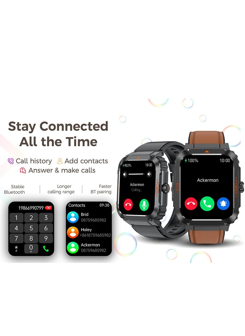 AROAQ - Blood Sugar Monitor Smart Watch: Blood Glucose ECG HRV Heart Rate Blood Oxygen Blood Pressure Fitness Tracker Watch for Elderly Men Women - 1.92" Bluetooth Call Sports Smartwatch for Android Iphone - Image 1