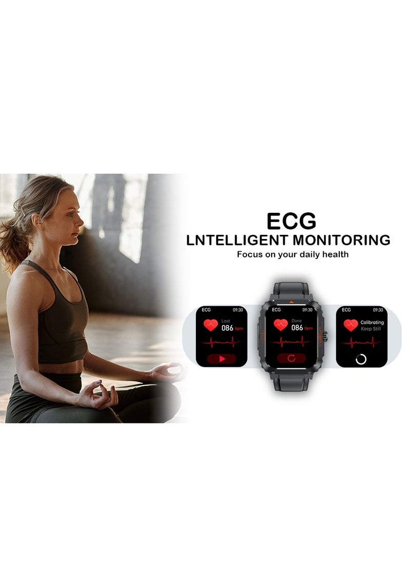 AROAQ - Blood Sugar Monitor Smart Watch: Blood Glucose ECG HRV Heart Rate Blood Oxygen Blood Pressure Fitness Tracker Watch for Elderly Men Women - 1.92" Bluetooth Call Sports Smartwatch for Android Iphone - Image 1