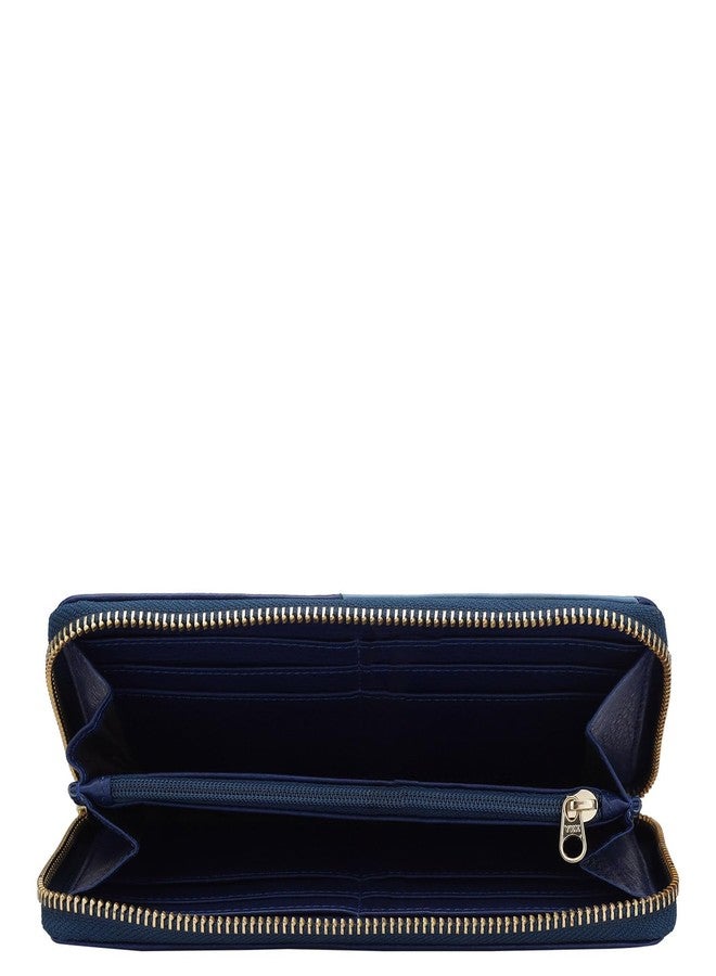 Da Milano Leather Wallet for Women - Blue (10190OL) - Image 4