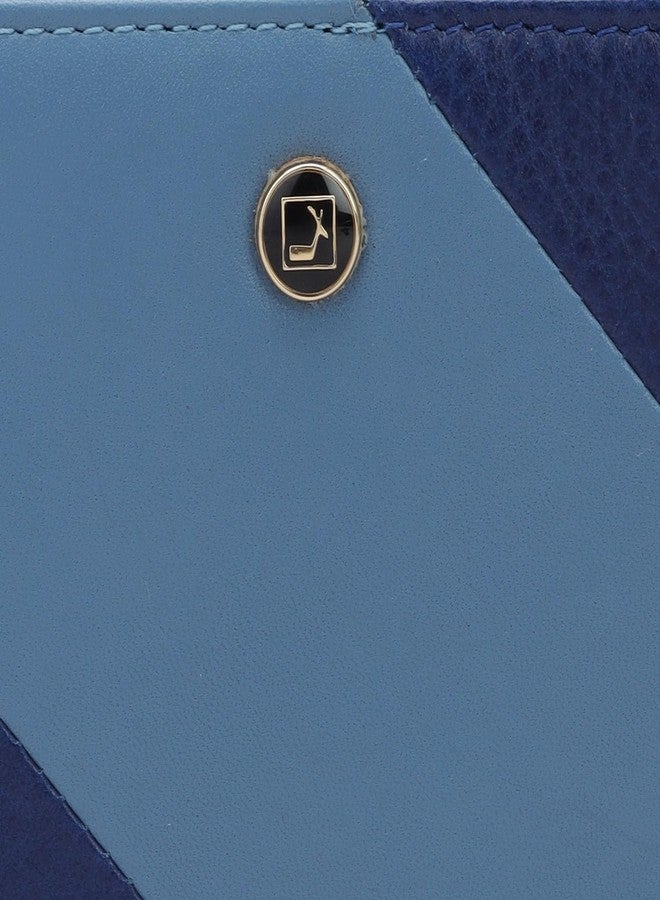 Da Milano Leather Wallet for Women - Blue (10190OL) - Image 5