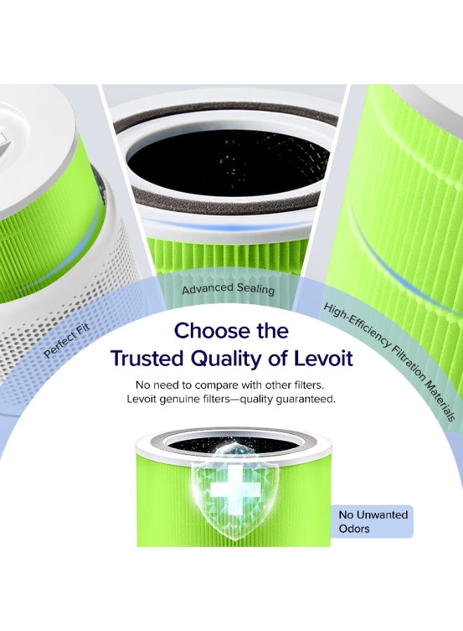 LEVOIT Core 300 Air Purifier Replacement Filter, 3-in-1 Pre-Filter, HEPA Filter, High-Efficiency Activated Carbon Filter, Core300-RF-MB (Mold Bacteria) Core300-RF-MB Multicolour - Image 2