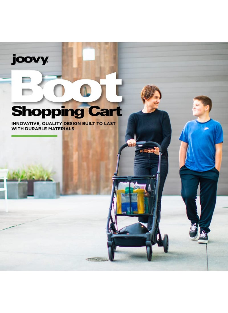 Joovy - Joovy Boot Shopping Cart Featuring 70 lbs Total Weight Capacity Stylish Removable Tote Swivel Tires for Easy Steering OneHanded Compact Fold and OneStep Parking Brake Silver Frame - Image 1