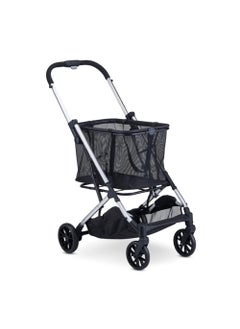 Joovy Boot Shopping Cart Featuring 70 lbs Total Weight Capacity Stylish Removable Tote Swivel Tires for Easy Steering OneHanded Compact Fold and OneStep Parking Brake Silver Frame