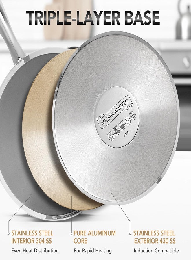 MICHELANGELO 6 Pcs Stainless Steel Saucepans, Double Handles - Image 3