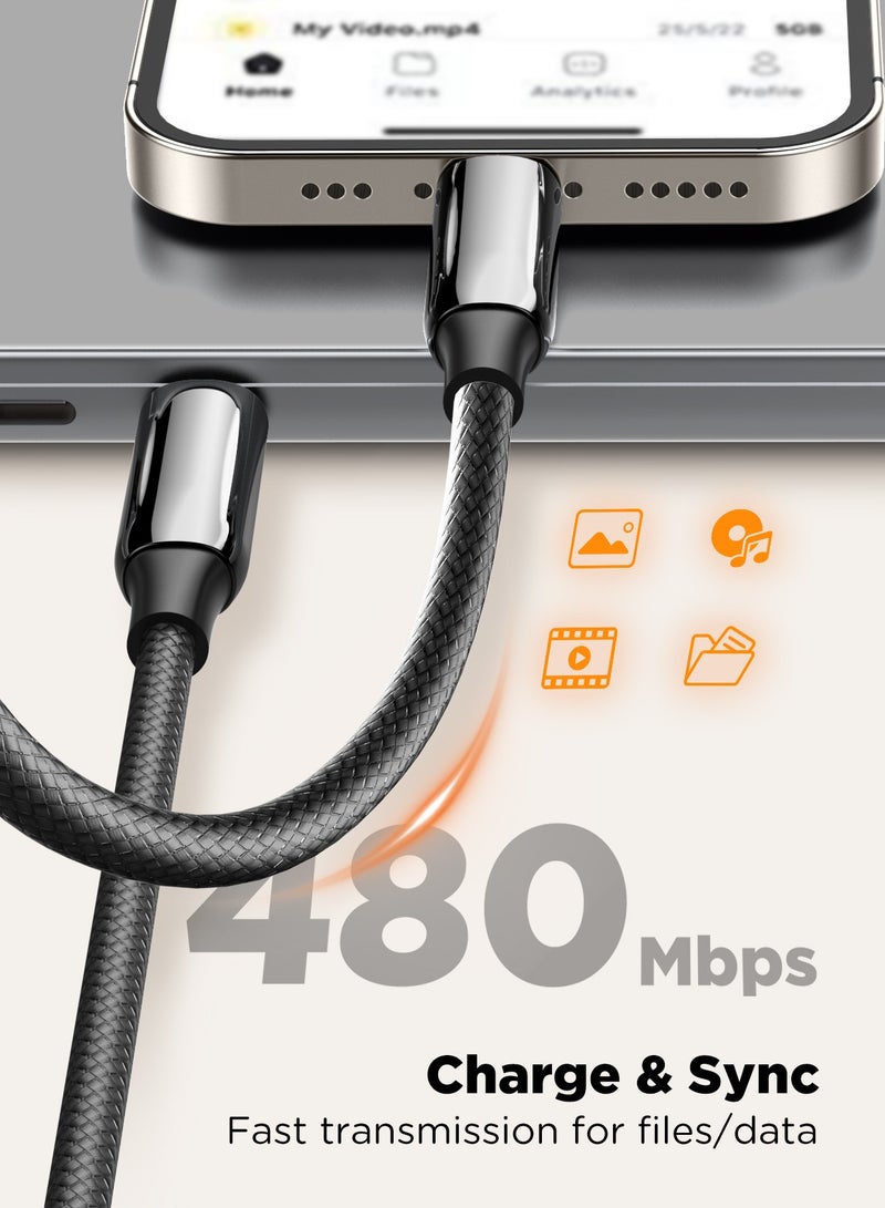 لدنيو كابل شحن سريع LDNIO PD 3.1 بقدرة 240 واط من USB-C إلى USB-C - كابل بيانات - 2 متر - اسود - Image 5