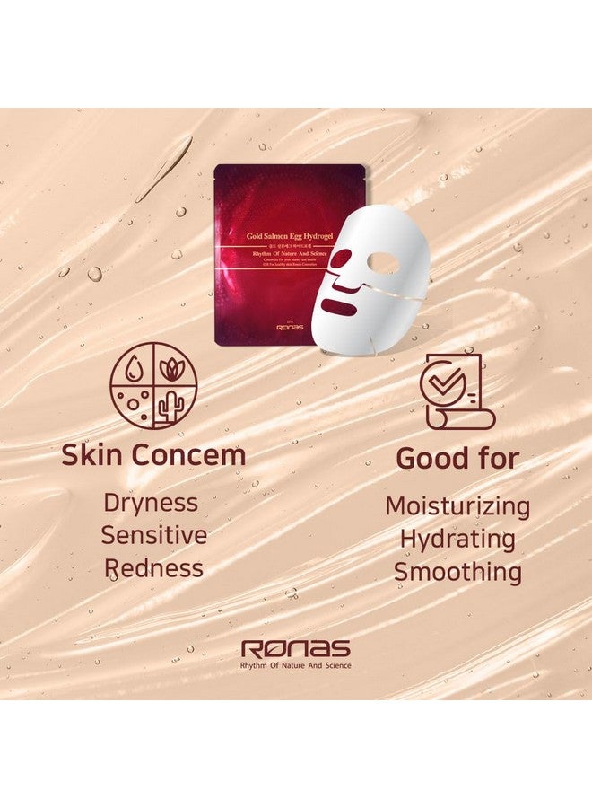 Ronas Gold Salmon Egg Hydrogel Mask With Linelifting Antiwrinkle Hydration Cooling 10Pack - Image 5