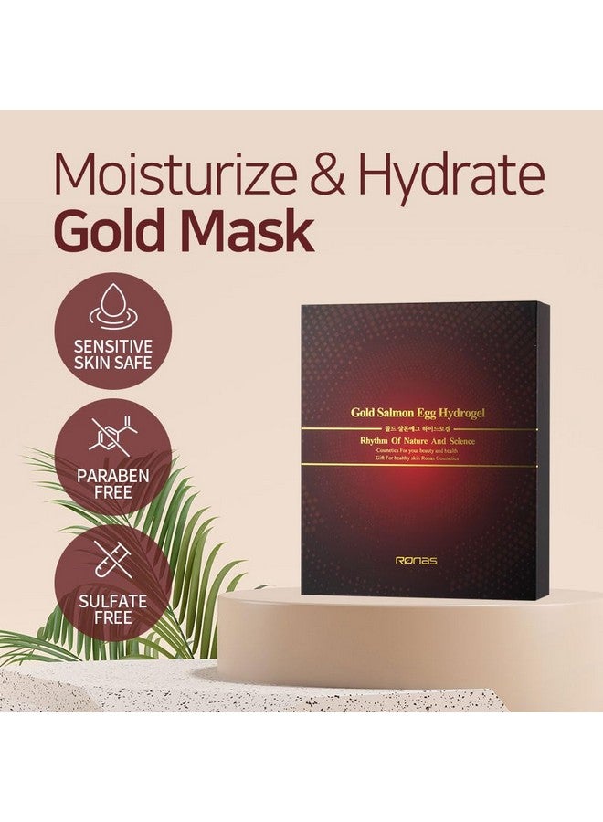 Ronas Gold Salmon Egg Hydrogel Mask With Linelifting Antiwrinkle Hydration Cooling 10Pack - Image 3