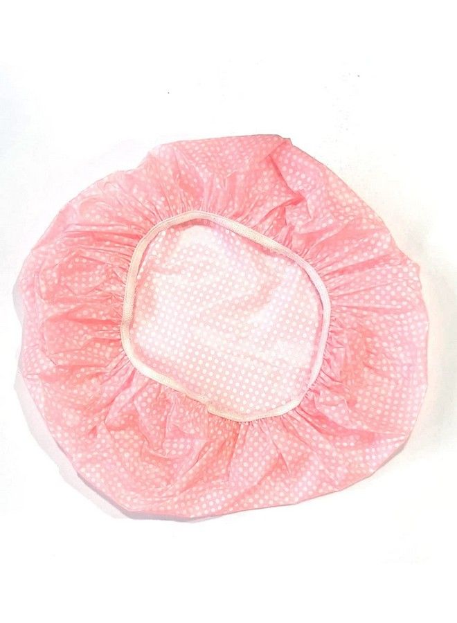 Abhsant Shower Cap Freesize Reusable Waterproof Elastic Bathroom For Homes Spas Salons Hair Treatment Beauty Parlours (Polka Dot Design) Best Gift For Girl Women Boy Men (Pack Of 2) - Image 3