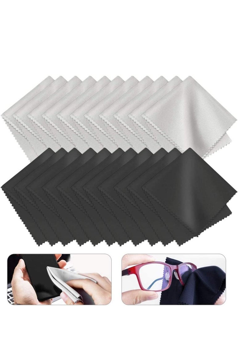 Excefore Microfiber Cleaning Cloth Glasses Lint Free Polishing for LCD Screens Lenses Camera Cell Phone Tablets, Black Grey 20Pcs - Image 1