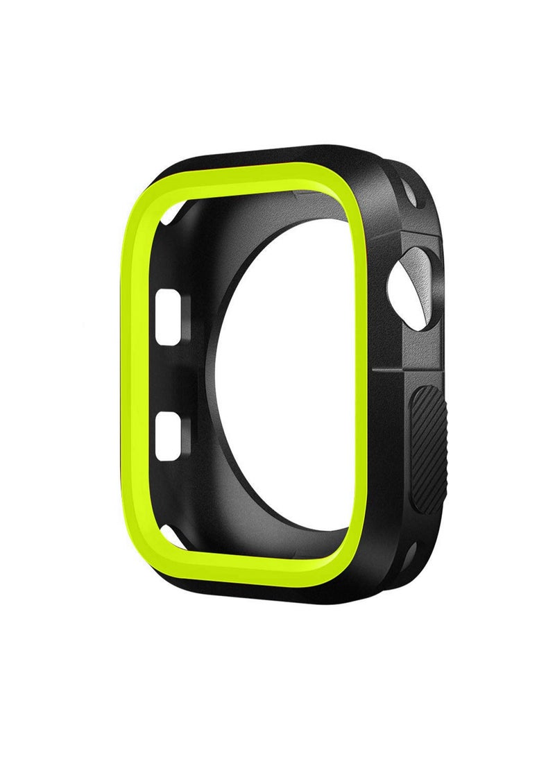 Black + Yellow 45mm Suitable For Apple Watch Ultra Two-Color Silicone Protective Cover, Anti-Fall - Image 1