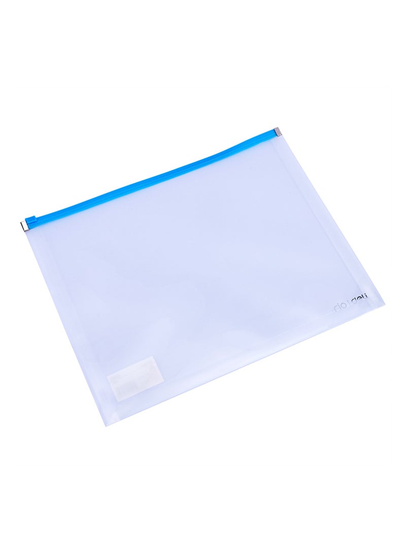 Deli A4 Zip 1 Bag  Set - Assorted Colors, Transparent, 100% Korean Imported PP Material, E38975 - Image 1