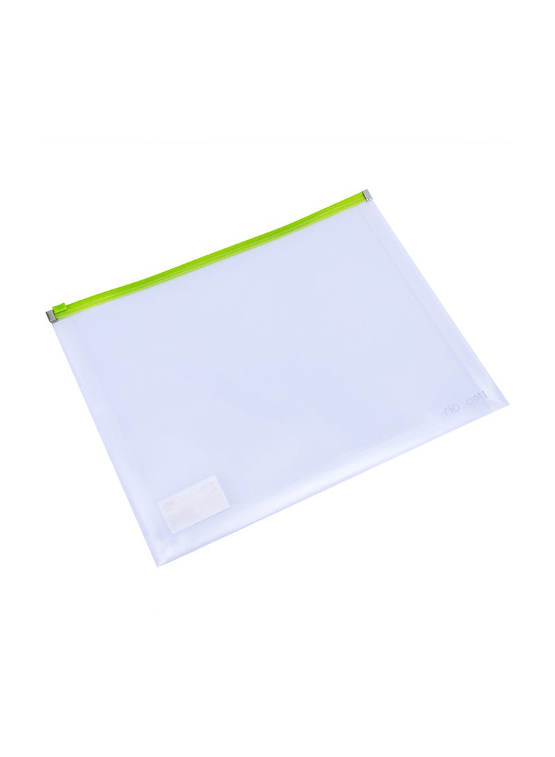 Deli A4 Zip 1 Bag  Set - Assorted Colors, Transparent, 100% Korean Imported PP Material, E38975 - Image 3