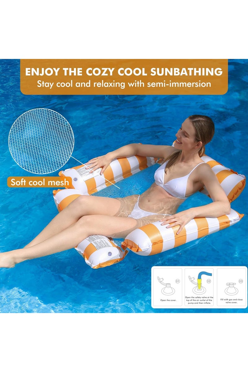 Inflatable pool float Practical, versatile design: hammock, chair, or floating bed Equipped with a strong net for optimal stability and comfort Lightweight and easy to carry, ideal for the pool, beach, or lake Designed to provide maximum comfort and relaxation during your summer adventures! - Image 5