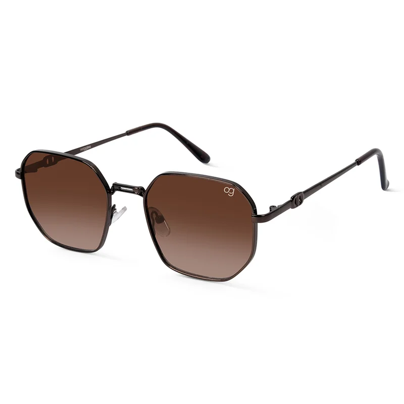Woggles UV- Protected  Brown Hexagonal Sunglasses