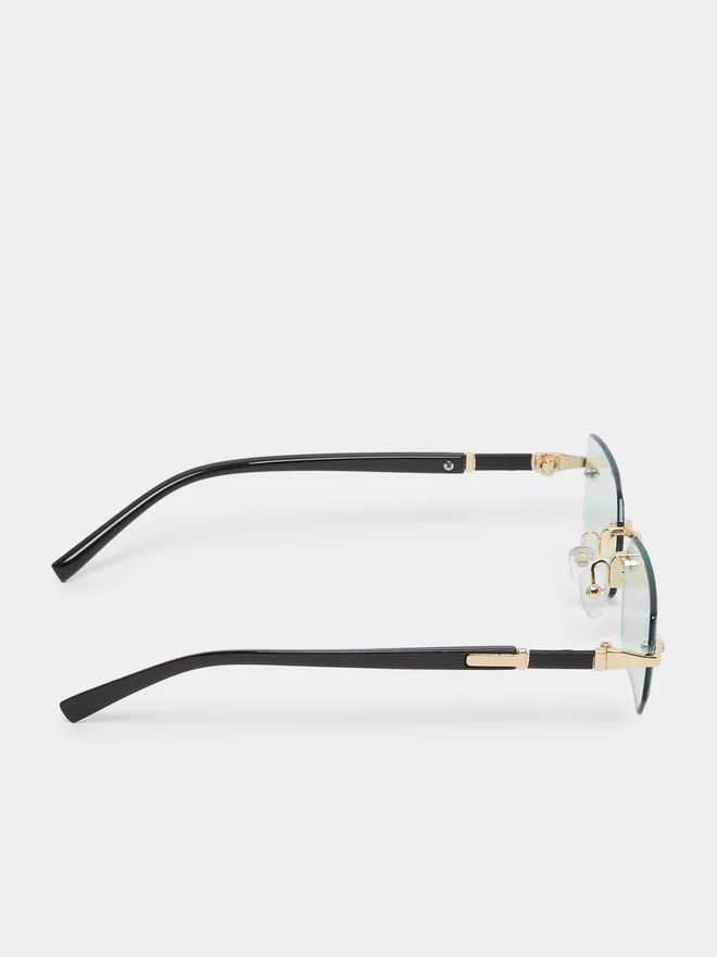 Styli Styli Green Square Sunglasses with Nose Pads